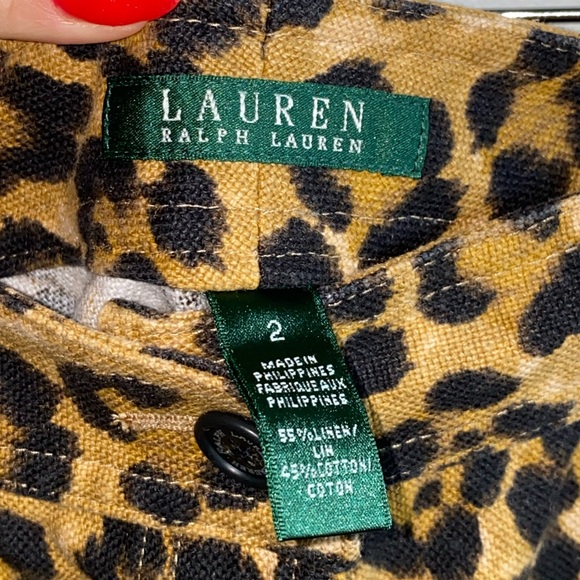 Lauren Ralph Lauren Button-Front Cheetah Animal Print Short Skirt Size 2 - Picture 3 of 5